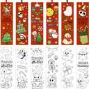 2 x Christmas Color Your Own Bookmarks-120 Pcs Spooky Christmas DIY Coloring Blank Bookmark Xmas Winter Holiday Party Gift Art Craft Supplies for Kids Goodie Bag Fillers Classroom Reading Rewards