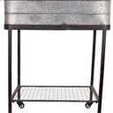 Creative Co-Op Metal Bucket/Planter on Stand with Casters