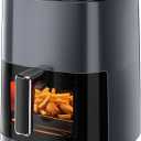 Simple Deluxe Air Fryer - 6.34 QT Digital Airfryer with Visible Window, 12 Presets Functions, Nonstick and Dishwasher-Safe Basket, 1700W, Gray