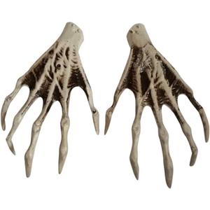1 Pairs Halloween Hands Halloween Witch Hands Plastic Hand Skeleton Model for Halloween Decoration Terror Scary Props