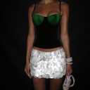 Women Sexy Sequin Bra Tank Top Dressy Metallic Sparkly Holiday Festival Shirt (Black, S)