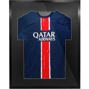 Aluminum Extra Large Jersey Frame Display Case 27.5x35.4 - with Mat Hanger & Plexiglass and Two Black Mats for Football Baseball Basketball Soccer Hockey Shirt, Sports Room Dcor Wall Hanging