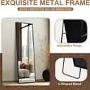 Delma Wall Full Length Mirror,Standing Mirror Full Body,Large Floor for Wall Door Bedroom Bathroom Living Room with Aluminium Frame(with Stand,56x15-Black)