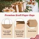 GSSUSA 200 Pack Brown Paper Bags 5.25x3.75x8 Inch Small Gift Bags with Handles Bulk, Brown Kraft Bag for Small Business, Sturdy Grocery Retail Shopping Birthday Party Favor Craft Bag