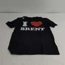 I Love Brent I Heart Brent Funny Brent T-Shirt (Small, Black)