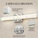 URSOLA 36" Modern LED Bathroom Light Fixtures, Chrome 3CCT Dimmable Bathroom Vanity Light Over Mirror, Bathroom Vanity Bath Bar Lights with Crystal Acrylic Shade