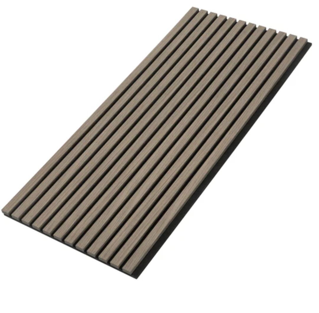 FCWVP Acoustic Slat Wood Wall Panels for Interior Wall Decor | 3D Wall Panel | Soundproof Paneling | Set of 2-43.3IN Height-Walnut