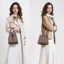 Women's PU Leather Bucket Bag - Lightweight Handbag with Detachable Strap for Work, Travel, and Daily Use (Milk Apricot)