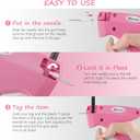 Stitch Gun for Clothes Stitchy Tagging Gun for Clothing Stitchy Quick Clothing Fixer -Includes 1,000 Black Fasteners & 1,000 White Fasteners & 6 Needles(hotpink+White)