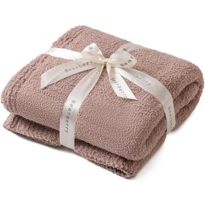 bearberry Super Soft Fluffy Throw Blanket Lightweight Cozy Warm Bed Blankets for Couch Bed Sofa All Season (Rose Taupe, 60x80)