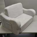 Kids Sofa, 2-in-1 Flip-Out Foam Couch with Soft Sherpa Cover, Cozy Play Lounge Chair, Grey (Medium)