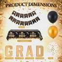 Mindsoft 30 Pcs Charcuterie Board Graduation Decorations Sets 2026 Grad Bamboo Fillable Box with Black and Gold Tablecloth, Congrats Banners, Balloons Graduation Party Supplies for High School College