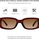 JASPIN Rectangle Sunglasses for Women Men Trendy Y2k Retro 90s Sun Glasses UV Protection Cool Square Frame (Brown)