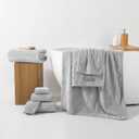 REDKISS Gray Bath Towels Set 8 Piece - Microfiber Bathroom Towels of 8 Large, Highly Absorbent Bath Towel, Soft Shower Towel for Bathroom, Hotel 2 Bath Sheet 2 Hand 2 Washcloths 2 Hair Towel Wrap