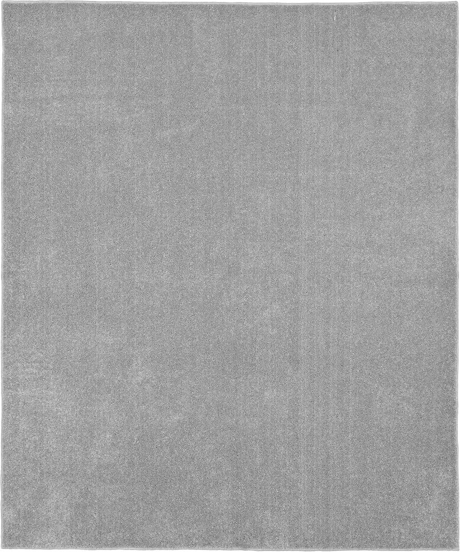 Garland Rug Gramercy Washable Bath Rug – Soft, Plush, Absorbent, Quick-Dry, Durable, Cut-to-Size Unbound Edges for Easy Cutting, 5 ft. x 6 ft., Silver