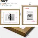 Egofine 11x14 Picture Frames 4 Pack Display Pictures 5x7/8x10 with Mat or 11x14 Without Mat Made of Solid Wood Covered by Plexiglass for Table Top Display and Wall Mounting Photo Frame, Light Brown