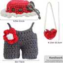 17cm Doll Clothes(NO Doll), Cute Dolls Outfit Accessories with Accessories, Hand Crocheted Hat, Sweaters, Bag, Small Kawaii Clothes Set for DollsRed