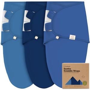 3-Pack Organic Baby Swaddle Sleep Sacks - Swaddles for Newborns, Infant 0-3 Months, Baby Girls, Boys, Soft & Snug Newborn Sleep Sack, Nursery Swaddling Blankets (Frost) (One Size)