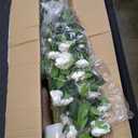 Artificial Camellia Tree 2 Pack 42" Faux Camellia Plant in Pot with 32 Blooming Flowers Fake Flower Tree Greenery Potted Plant for Indoor Outdoor Office Home Porch Decor White