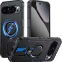 CENMASO Magnetic for Google Pixel 10 Pro XL Case with 360 Spin Stand, Fit for Magsafe, Military Grade Protection, Shockproof Case for Pixel 10 Pro XL with Kickstand & Ring Stand (Black)