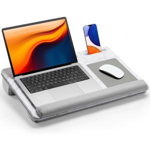HUANUO Lap Desk - Fits up to 17 inches Laptop Desk, Built in Mouse Pad & Wrist Pad for Notebook, Laptop, Tablet, Laptop Stand with Tablet, Pen & Phone Holder, Marbling