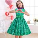 Girls Disgust Costume Dress Kids Green Fancy Dress up Halloween Carnival Party Cosplay Costume (3-4 Years)