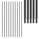 1/2 Inch Wrought Iron Plain Bar Balusters - Hollow Iron Square Metal Stair Balusters - Metal Spindles for Indoor Staircase, Satin Black (50 Pack)