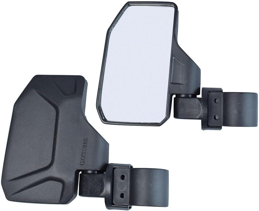 Universal Offroad UTV Rear View Side Mirror for Pioneer Polaris 900 1000 Kawasaki Can Am John Deere with 1.6" - 1.85" Roll Cage Bar Break Away Adjustable Arm - 1 Pair Set (Left & Right)