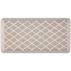 Martha Stewart Miles Modern Diamond Anti-Fatigue Air-Infused Kitchen Mat, Coffee Brown, 19.6"x39"