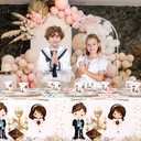 194 Pcs First Communion Baptism Party Decorations Boho Nuestra Primera Comunion Party Supplies Twins Christening Disposable Tableware Set with Plates Napkins Cups Tablecloth Serves 24