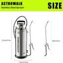 2 Gallon Stainless Steel Pump Sprayer, Heavy Duty Lawn & Garden Sprayer with 20" Wand & 4FT Hose for Weed Killer, Fertilizer & Pest Control, Durable Pressure Sprayer with Viton Seals