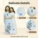 Hand-Painted Mother Daughter Embrace Resin Sculpture, Engraved I Love You,Perfect Birthday, Mother's Day, from Daughter,Heartwarming Home Decor Accent (Blue)