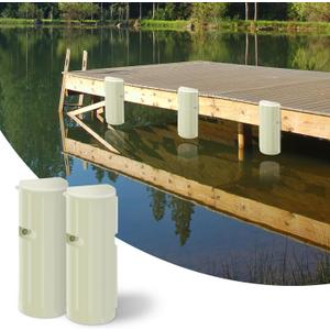 Inflatable Dock Bumpers, Heavy-Duty Marine Fenders Set, Rub Rail & Piling Protection for Boats, Piers (15.2" x 5.5", Light Beige)