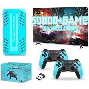 U36 Retro Game Console,50000+Games and 40 Emulators, with Dual 2.4G Wireless Controllers, Plug and Play 4K HD HDMI TV Game Stick (128GB) 1