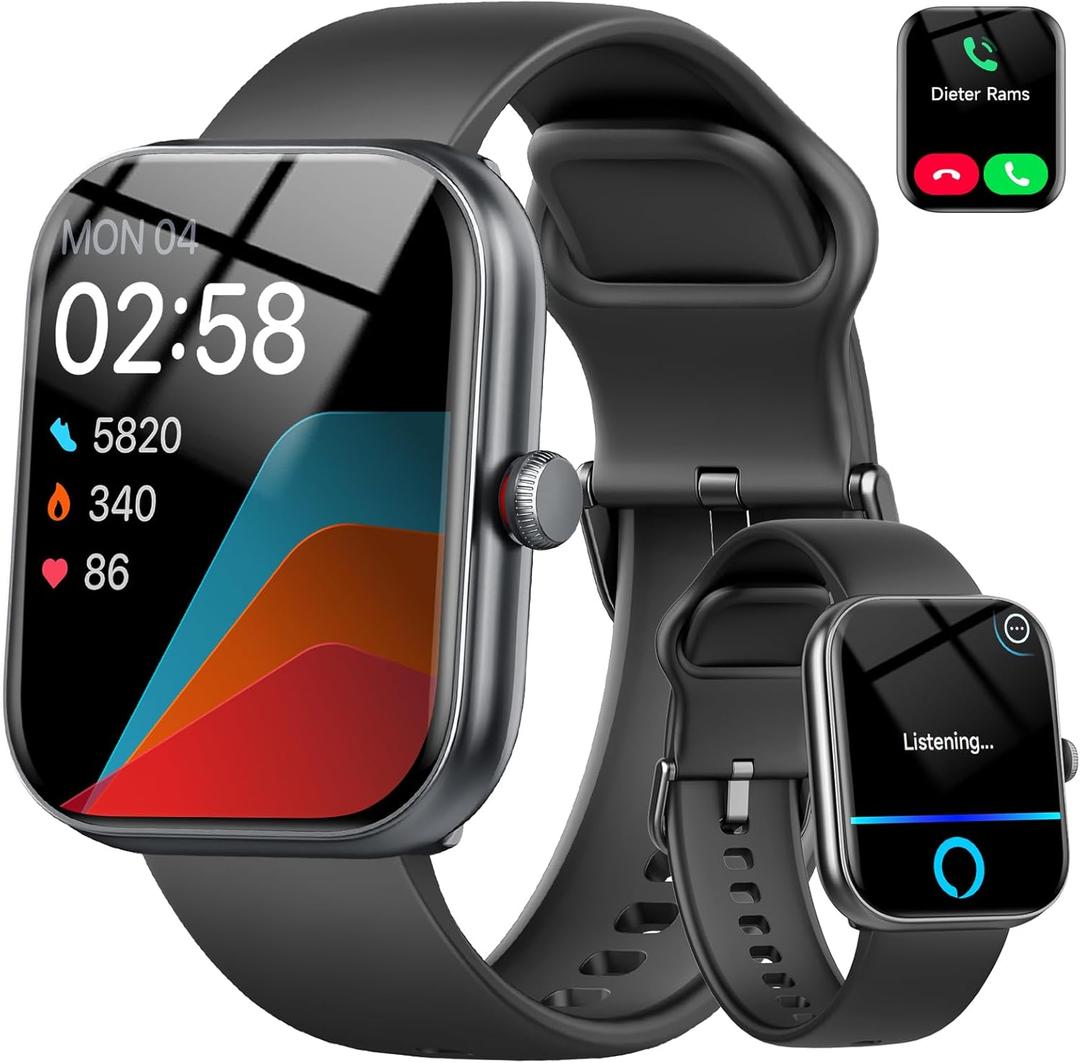 Smart Watch for Women Men with Alexa Built-in, NEW 1.91" Smartwatch for iPhone & Android Bluetooth Call, Fitness Tracker with Heart Rate/SpO2/Stress/Sleep Monitor, IP68 Waterproof, 100+ Sports Modes