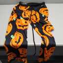 Halloween Pajama Pants Women Pumpkin Skull Ghost Print Pajamas Cute Funny PJ's Women's Jammies PJs, L