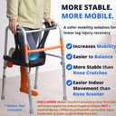 Knee Sling for Walker, Adjustable Cushioned Knee Support for Non Weight Bearing, Alternative to Knee Scooters & Crutches for Surgery Recovery, Walker Accessories for Foot/Ankle Injuries