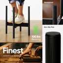 MUDEELA 14 Inch Tall Plant Stand for Indoor, Adjustable Width Bamboo Plant Stand for 8 9 10 11 12 Inches Pot, Single Tier Planter Holder Floor Stand, Mid Century Modern Style, Black, Without Pot