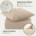 Outdoor Cushions for Patio Furniture, Outdoor Seat Cushion Set 24 x 24 x 5.75 Inch, Waterproof & Fade Resistant Outdoor Chair Cushions, Deep Seat Patio Cushion with Removable Cover, Beige