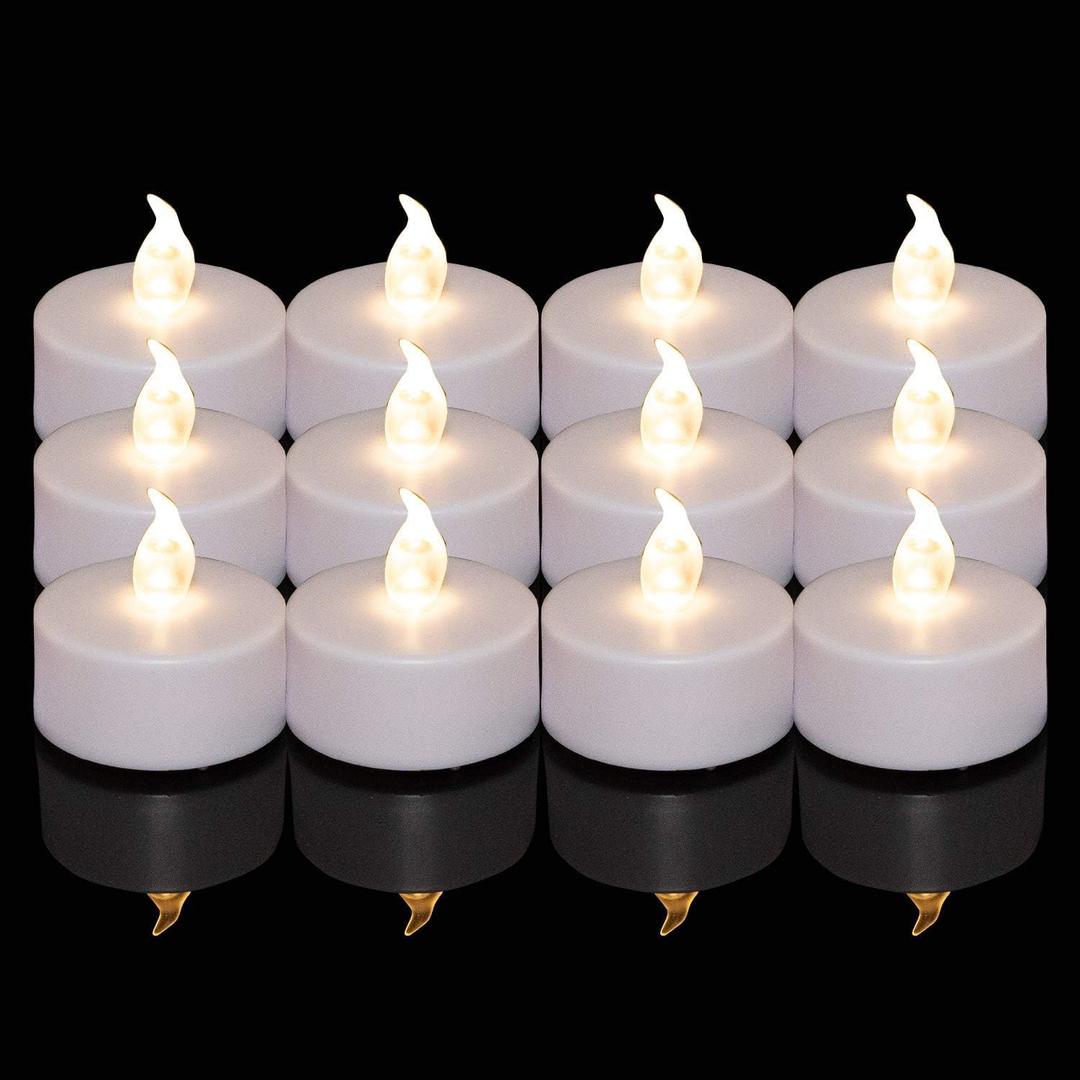 Battery Operated LED Tea Lights 200 Pack LED Flameless Bright Flickering Candles Long Lasting 200+ Hours Electric Candle in Warm White Ideal for Party, Wedding, Birthday, Halloween and Home Decoration