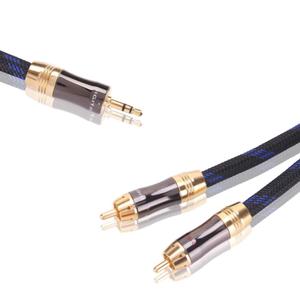 Dual Shielded (OD 8.0mm) 3.5mm AUX to 2 RCA Audio Adapter Cable (10FT)