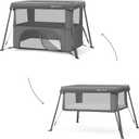 Kinderkraft CAMI 3-in-1 Baby Bed, Travel Bed for Baby, from Birth to 3 Years, Baby cot, Travel cot, Easy to Fold Compactly, Travel Bag Included, Two Levels, Gray