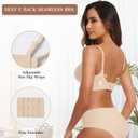 OEAK Womens Wireless Jelly Bras Comfortable Push Up Bra No Underwire Gel Bra Full Support Lift Everyday Seamless Tshirt Bras (Beige, XL)