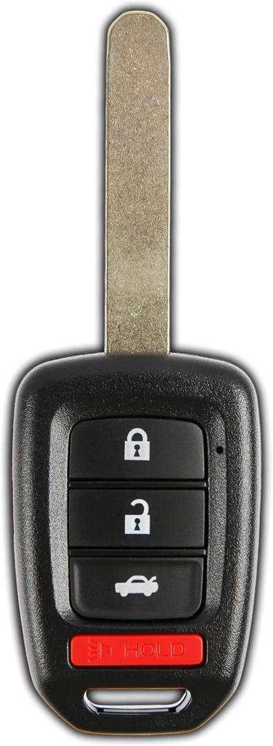 KeylessOption Key Fob Replacement for 2016 2017 2018 2019 2020 Honda Accord Civic Keyless Entry Remote, 4-Button MLBHLIK6-1TA (1x)