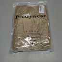 Prettywear Women's Quarter Zip Pullover Sweaters 2024 Long Sleeve Collared Slim Fit Ribbed Knit Business Casual Fall Top (Beige, M)