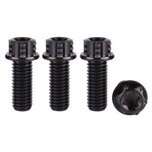4Pcs Titanium Bolt Flange Torx Head M8 M10 x 20 25 30mm Screw Bolt for Motorcycle Car Modifications (Black, M8x20mm)