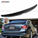 Rear Spoiler Compatible with 2008-2012 Honda Accord, Duckbill Spoiler Fits for 2008 2009 2010 2011 2012 Sedan 4 Door, Exterior High Kick Trunk Tail Deck Lid Wing Lip (Glossy Black)