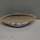 13in. Tuscan Ceramic Blue Scroll Decorative Bowl
