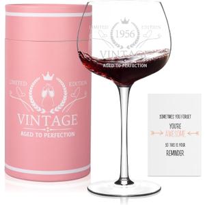 70TH Birthday Gifts for Women, Vintage 1956 Engraved 70th Wine Glass Present for Woman, 70 Year Old Birthday Decorations Gifts for Women, Bday Gift Idea for Her Friends Mom Grandma Sister - Turning 70