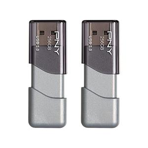 PNY P-FD256X2TBOP-MP 256GB Turbo Attaché 3 USB 3.0 Flash Drive,Silver (Pack of 2)